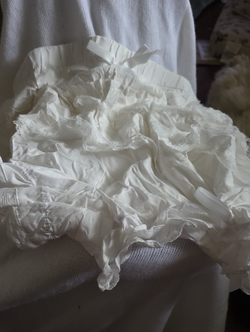 Curve White Ruffle Lace Fancy Panties. 3X. NWT